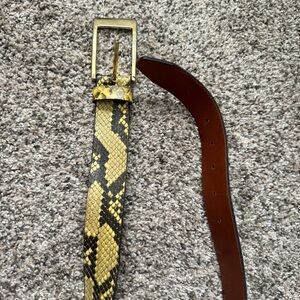 D&G dolce & gabbana yellow python belt gold hardware